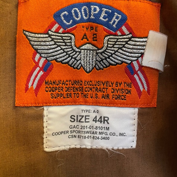 Cooper Type A2 Brown Leather Bomber Jacket - Picture 3 of 4